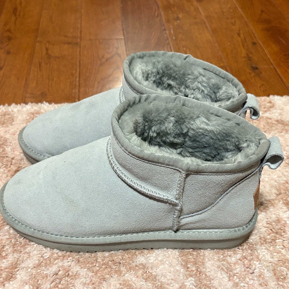 Cozy Gray Suede Ankle Boots